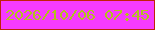 文字の大きさ：1、枠の色：c02208、背景の色：f63bfe、文字の色：b2c11d 無料ブログパーツのブログ時計