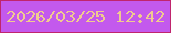 文字の大きさ：1、枠の色：c0256d、背景の色：c359ed、文字の色：f0ca8f 無料ブログパーツのブログ時計