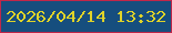 文字の大きさ：2、枠の色：c02749、背景の色：164e7e、文字の色：dfd329 無料ブログパーツのブログ時計