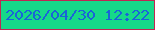 文字の大きさ：5、枠の色：c02753、背景の色：16d989、文字の色：1a64d8 無料ブログパーツのブログ時計