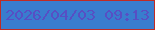 文字の大きさ：4、枠の色：c02b24、背景の色：397dce、文字の色：574fc4 無料ブログパーツのブログ時計