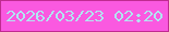 文字の大きさ：1、枠の色：c02b90、背景の色：fa59e0、文字の色：b1e5f1 無料ブログパーツのブログ時計
