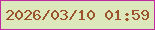 文字の大きさ：4、枠の色：c02ba1、背景の色：dce7bc、文字の色：99522a 無料ブログパーツのブログ時計