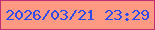 文字の大きさ：3、枠の色：c02f71、背景の色：fe9a83、文字の色：304aea 無料ブログパーツのブログ時計