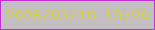 文字の大きさ：4、枠の色：c030d6、背景の色：c3bfc1、文字の色：d5d04c 無料ブログパーツのブログ時計