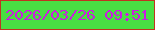 文字の大きさ：3、枠の色：c0341f、背景の色：49df43、文字の色：cc1ce2 無料ブログパーツのブログ時計