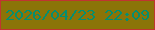 文字の大きさ：4、枠の色：c03530、背景の色：8b7408、文字の色：058e70 無料ブログパーツのブログ時計