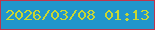 文字の大きさ：5、枠の色：c0354c、背景の色：2196cc、文字の色：c9d732 無料ブログパーツのブログ時計