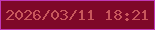 文字の大きさ：5、枠の色：c038b6、背景の色：7e0828、文字の色：c8575c 無料ブログパーツのブログ時計