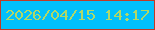 文字の大きさ：1、枠の色：c03a26、背景の色：01c0fc、文字の色：b0d868 無料ブログパーツのブログ時計