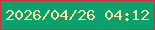 文字の大きさ：1、枠の色：c03b3d、背景の色：0aa16c、文字の色：fde5ae 無料ブログパーツのブログ時計