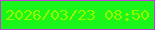 文字の大きさ：5、枠の色：c03edd、背景の色：1af61a、文字の色：94f700 無料ブログパーツのブログ時計