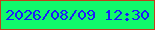 文字の大きさ：2、枠の色：c0411a、背景の色：11f96b、文字の色：1b1bfb 無料ブログパーツのブログ時計