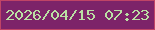 文字の大きさ：1、枠の色：c04466、背景の色：7d2369、文字の色：badfa4 無料ブログパーツのブログ時計