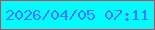 文字の大きさ：3、枠の色：c04857、背景の色：02fbfb、文字の色：4579f7 無料ブログパーツのブログ時計