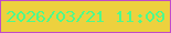 文字の大きさ：5、枠の色：c04bcb、背景の色：edd13e、文字の色：4ef98c 無料ブログパーツのブログ時計