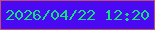 文字の大きさ：4、枠の色：c0506a、背景の色：4a08f3、文字の色：10e07e 無料ブログパーツのブログ時計