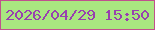 文字の大きさ：5、枠の色：c0518d、背景の色：a9e780、文字の色：9840af 無料ブログパーツのブログ時計
