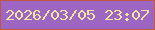 文字の大きさ：3、枠の色：c05445、背景の色：9e66c3、文字の色：f4e4a1 無料ブログパーツのブログ時計