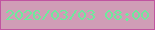 文字の大きさ：1、枠の色：c054a0、背景の色：d09db6、文字の色：6eea9c 無料ブログパーツのブログ時計