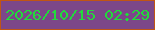 文字の大きさ：3、枠の色：c05514、背景の色：7c4789、文字の色：21db3b 無料ブログパーツのブログ時計