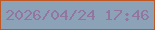 文字の大きさ：5、枠の色：c05825、背景の色：8ca2b6、文字の色：92769f 無料ブログパーツのブログ時計