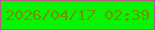 文字の大きさ：1、枠の色：c05886、背景の色：08f407、文字の色：729301 無料ブログパーツのブログ時計