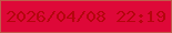 文字の大きさ：4、枠の色：c05b4b、背景の色：de0838、文字の色：b4060d 無料ブログパーツのブログ時計