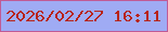文字の大きさ：1、枠の色：c05b95、背景の色：9fabf4、文字の色：b82316 無料ブログパーツのブログ時計