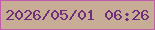 文字の大きさ：2、枠の色：c05eaa、背景の色：c7ac96、文字の色：702e7a 無料ブログパーツのブログ時計