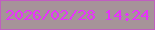 文字の大きさ：1、枠の色：c05ec0、背景の色：a69399、文字の色：e732fb 無料ブログパーツのブログ時計