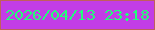 文字の大きさ：3、枠の色：c05f5c、背景の色：c23de6、文字の色：22fd79 無料ブログパーツのブログ時計