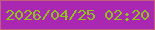文字の大きさ：5、枠の色：c05f7e、背景の色：aa27b1、文字の色：90c11f 無料ブログパーツのブログ時計