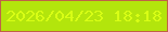 文字の大きさ：4、枠の色：c06246、背景の色：b3e50c、文字の色：d8fe15 無料ブログパーツのブログ時計