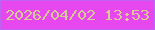文字の大きさ：4、枠の色：c062f2、背景の色：e747ef、文字の色：d8ca95 無料ブログパーツのブログ時計