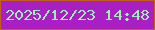 文字の大きさ：3、枠の色：c0630d、背景の色：a91fc3、文字の色：9cefb6 無料ブログパーツのブログ時計