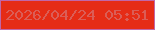 文字の大きさ：4、枠の色：c067a8、背景の色：e52c16、文字の色：db5d56 無料ブログパーツのブログ時計