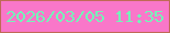 文字の大きさ：3、枠の色：c06955、背景の色：f977c9、文字の色：74f5b8 無料ブログパーツのブログ時計