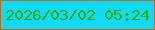 文字の大きさ：5、枠の色：c06a15、背景の色：10daf4、文字の色：36a810 無料ブログパーツのブログ時計