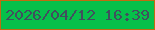 文字の大きさ：4、枠の色：c06c10、背景の色：06c04a、文字の色：414f5e 無料ブログパーツのブログ時計
