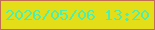 文字の大きさ：4、枠の色：c06d58、背景の色：e4de18、文字の色：4feead 無料ブログパーツのブログ時計