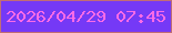 文字の大きさ：3、枠の色：c06d76、背景の色：7539f6、文字の色：fb6be7 無料ブログパーツのブログ時計