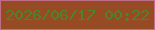 文字の大きさ：2、枠の色：c06d87、背景の色：964b25、文字の色：4e8428 無料ブログパーツのブログ時計