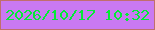 文字の大きさ：5、枠の色：c06e6d、背景の色：c979f2、文字の色：04ea36 無料ブログパーツのブログ時計