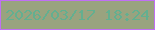文字の大きさ：2、枠の色：c06ff4、背景の色：99a37f、文字の色：63af90 無料ブログパーツのブログ時計