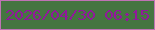 文字の大きさ：5、枠の色：c073b5、背景の色：457541、文字の色：91189b 無料ブログパーツのブログ時計