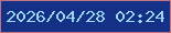 文字の大きさ：3、枠の色：c07482、背景の色：153087、文字の色：9ad6f0 無料ブログパーツのブログ時計