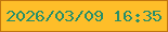 文字の大きさ：1、枠の色：c0750f、背景の色：febe29、文字の色：278f69 無料ブログパーツのブログ時計