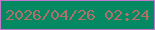 文字の大きさ：2、枠の色：c078cc、背景の色：058963、文字の色：b06f6a 無料ブログパーツのブログ時計