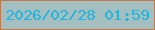 文字の大きさ：5、枠の色：c07949、背景の色：a5bec0、文字の色：1cb6e1 無料ブログパーツのブログ時計